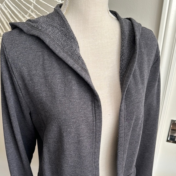 Blue Sky Gray Cozy Hooded Cardigan Sweater with Front Pockets - Picture 5 of 8